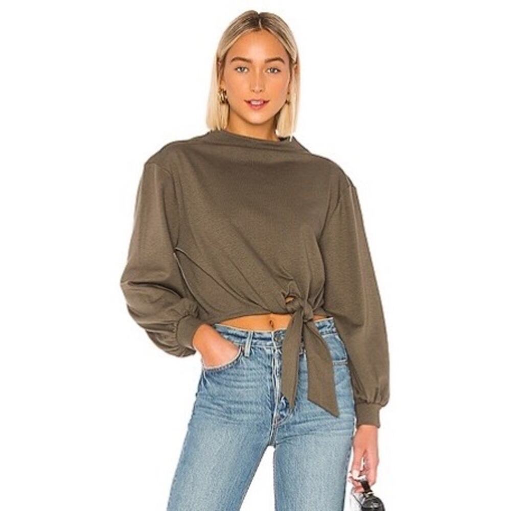 HOUSE OF HARLOW | Marcena Front Tie Sweatshirt | XXS